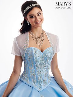 New Ball Gown Ice Blue/white Color dress Front Design