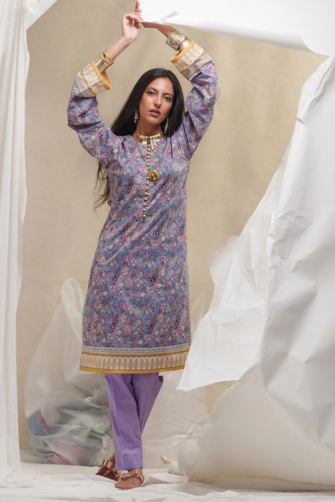 Gul Ahmed Lawn Purple Shirt Unstitched