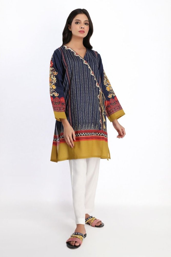 khaadi Blue embroidered kurta