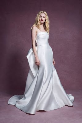 Marchesa Strapless Satin Fit and Flare Bridal Dress Detachable Train