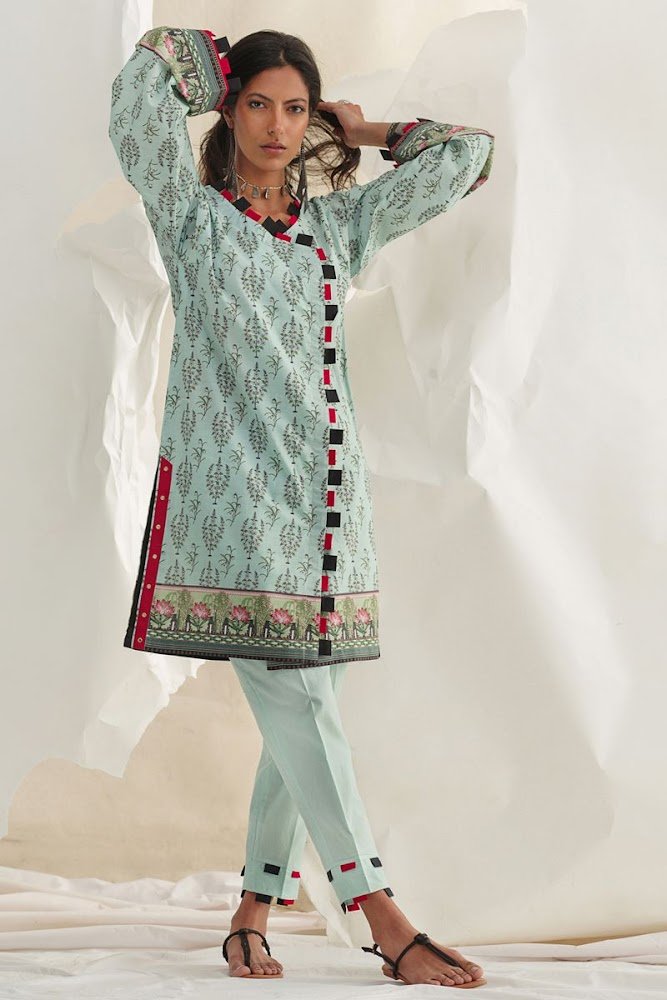 Gul Ahmed Grey Lawn Shirt