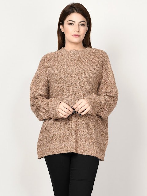 Limelight peach color sweaters for women winter wear
