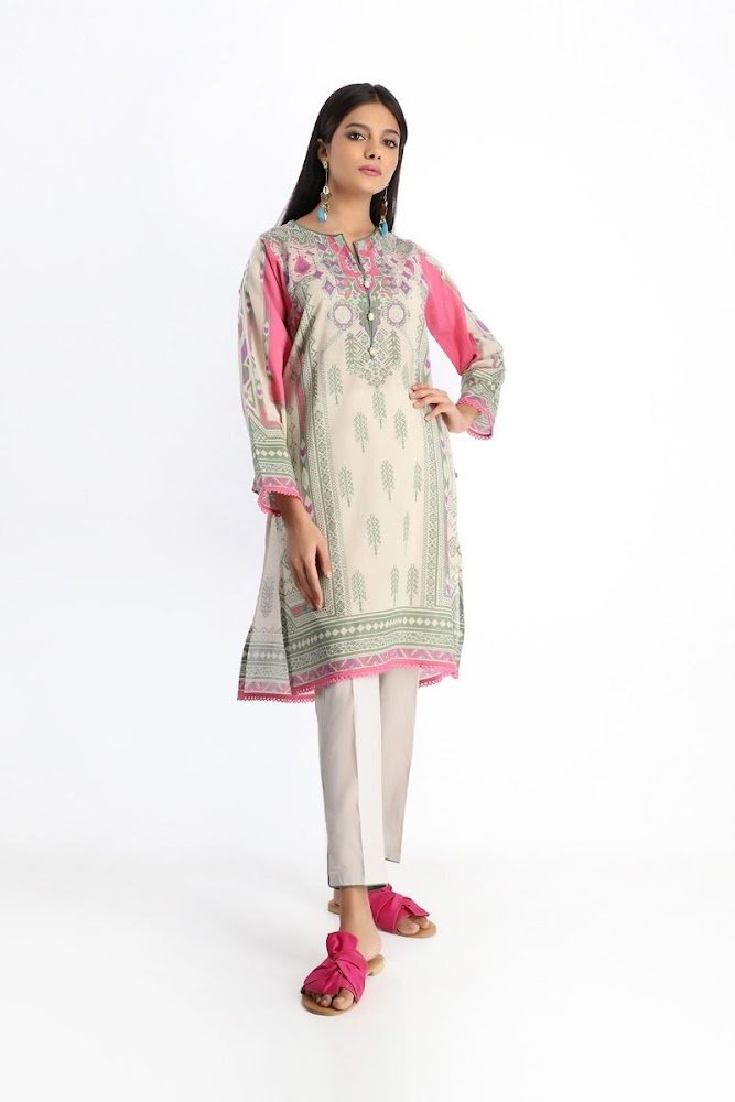 khaadi beige shirt shalwar