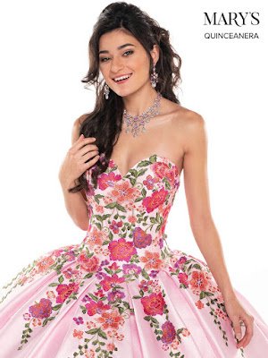 Pink/Multi Color Ball Gown Dress Front Design