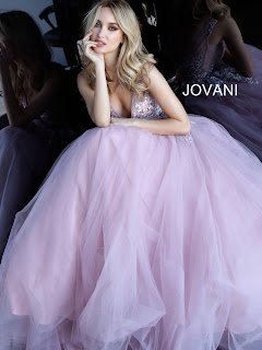 Mauve Color Ball Gown Dress Front Design