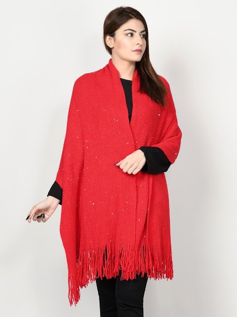 Limelight winter wear women Red Shawl