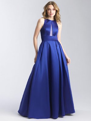 High Neck Prom Dress by Madison James Royal Blue color