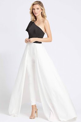 One Shoulder Evening Dress Mac Duggal Ieena Black/white dress