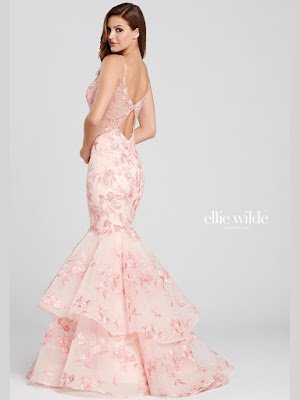 Ellie Wilde Mermaid pink Prom Dress back side