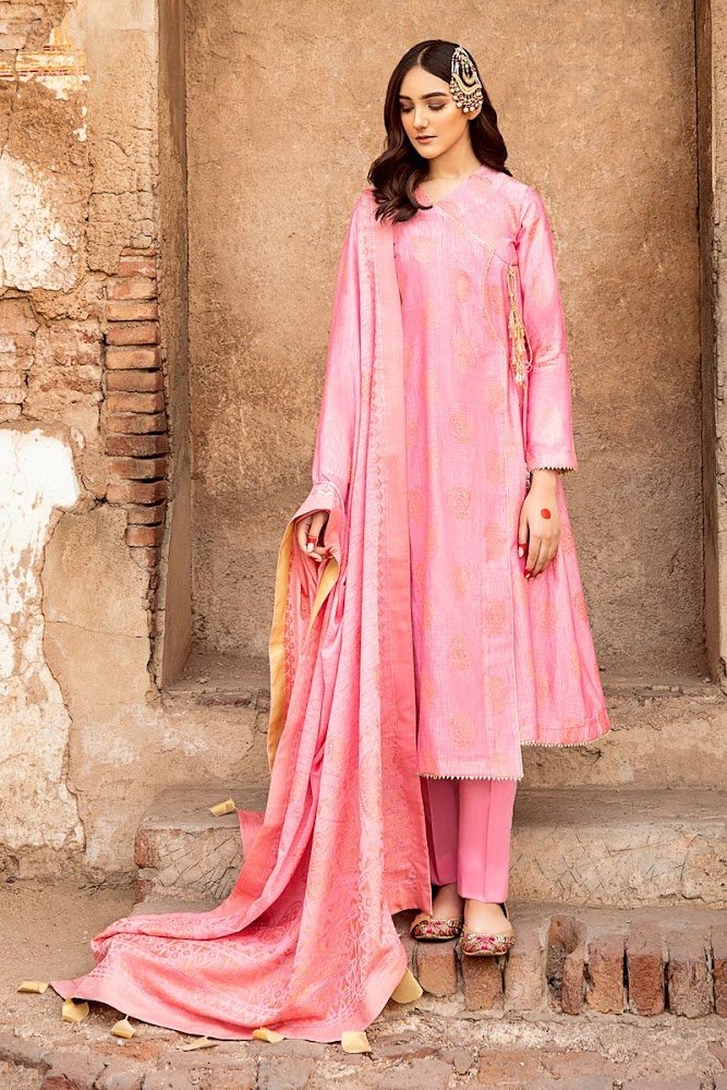 Gul Ahmed Pink Suit embroidered Jacquard collection