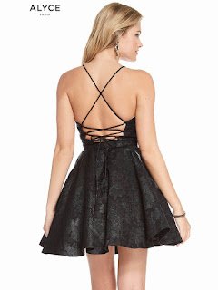 Plunging Neckline Alyce Homecoming Short Dress Back Side