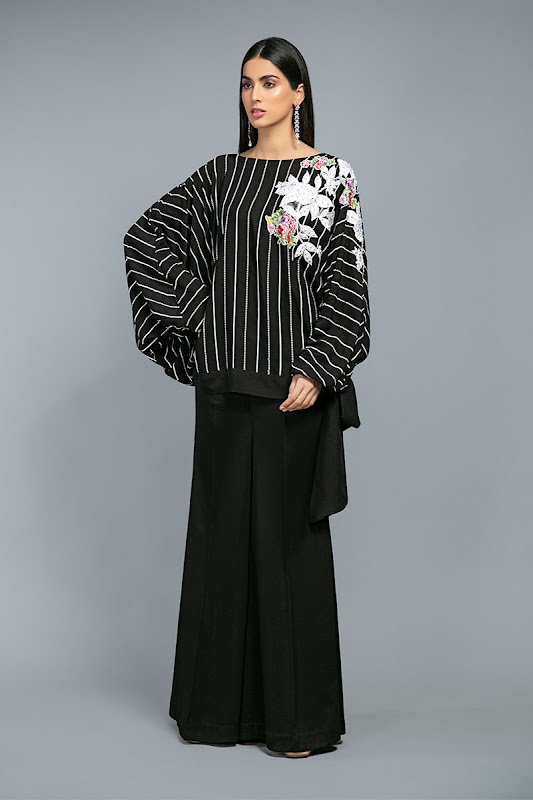 Maria B lawn black arabicl dress