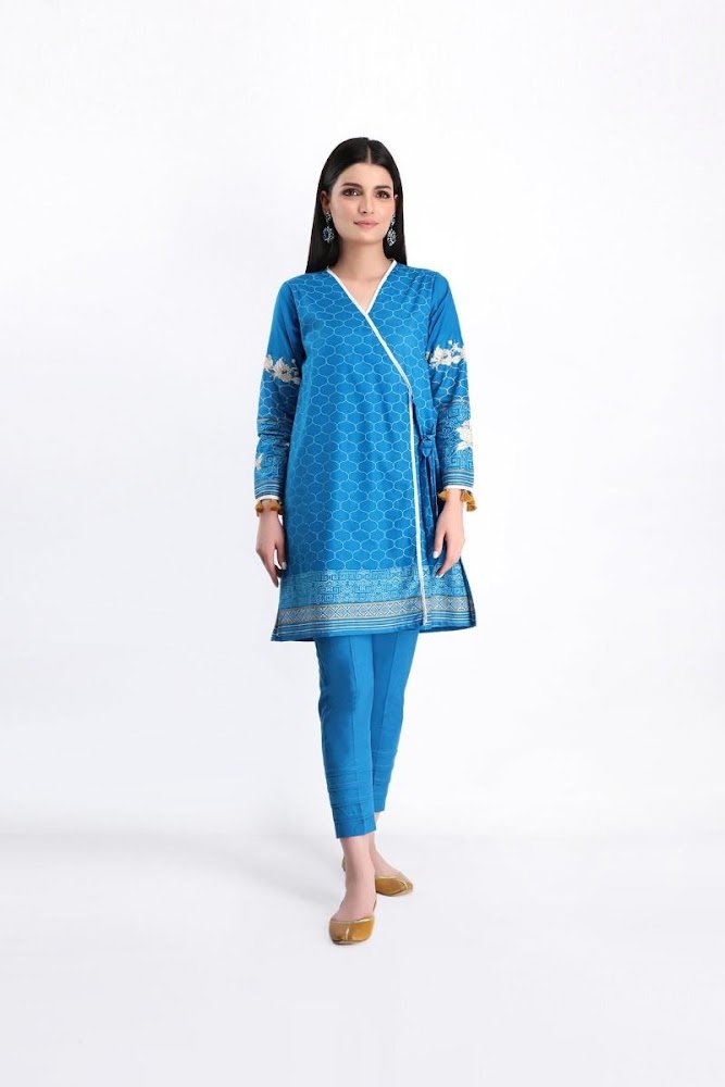 Khaadi blue lawn shirt shalwar