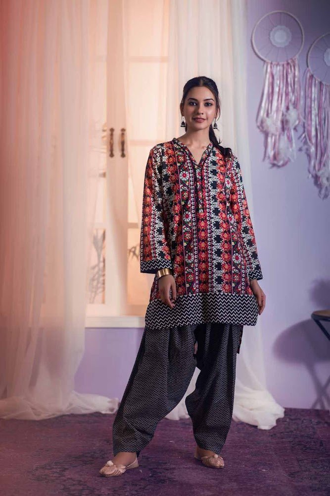 Bonanza Satrangi black lawn suit