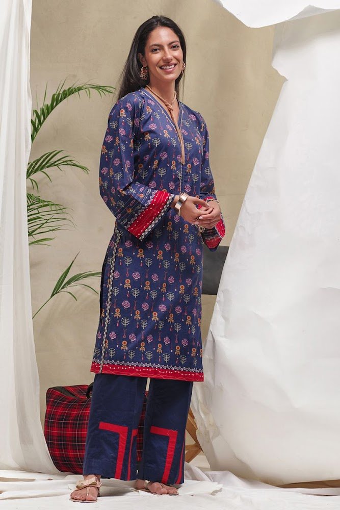 Gul Ahmed Lawn blue shirt Unstitched