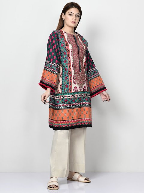 Limelight Multicolor printed khaddar shirt winter pret