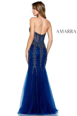 Corest Bodice Prom dress Navy Blue color Back side