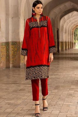 Warda Printed Khadddar with red color winter unstitched collection