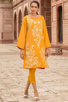 warda winter collection embroidered khaddar yellow colour suit