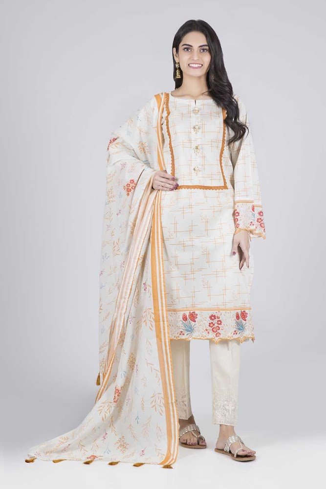 Bonanza satrangi Off white lawn suit