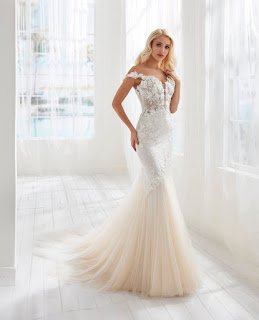Randy Fenoli Mermaid Embroidered Tulle Bridal Dress back design