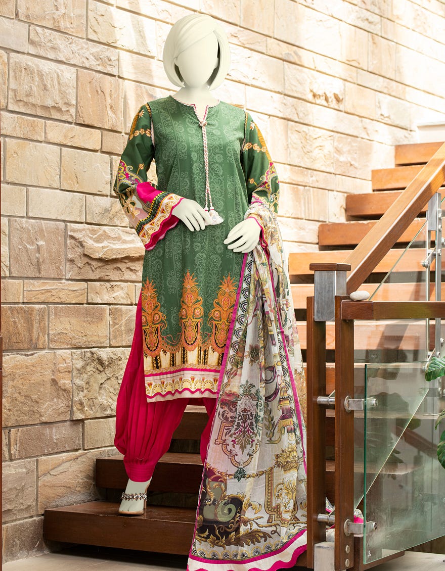 J. winter collection Green color kurti back-side