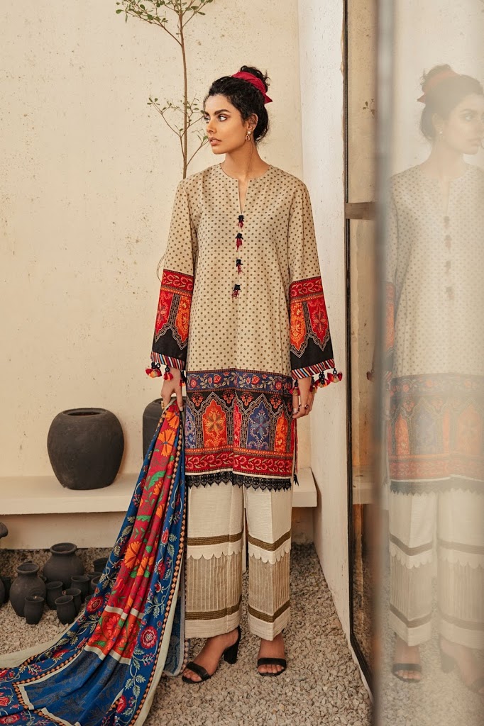 unstitched 3-piece suit sand color Ethnic by outfitters
