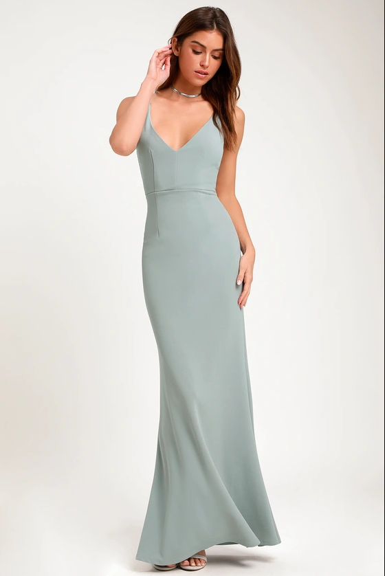 lulu Melora Slate Blue Sleeveless formal Maxi Dress