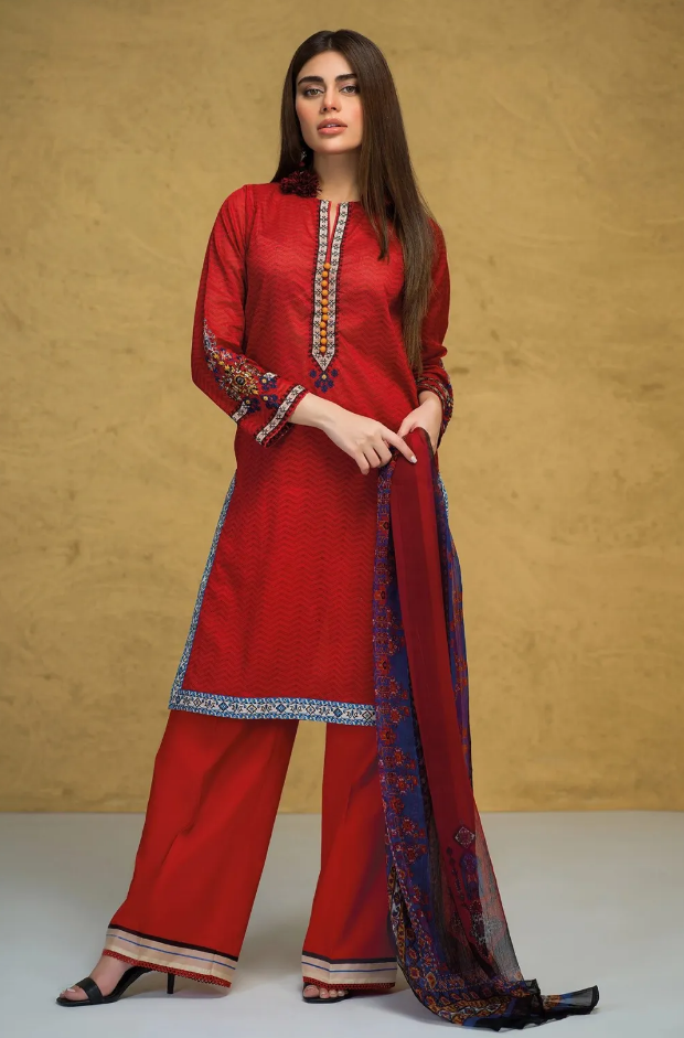 Khaadi's Red Color summer suit